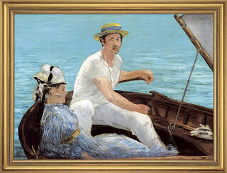 Picture "In the Boat" (1874), framed by Edouard Manet