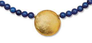 Collier "Sonnenscheibe" mit Lapislazuli-Perlen von Petra Waszak