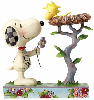 Skulptur "Snoopy und Woodstock im Nest", Kunstguss