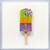 Nástěnná plastika „Popsicle“, zeleno-oranžovo-fialová verze