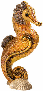 Keramisch figuur "Zeepaardje Oranje"