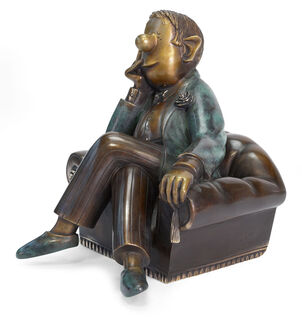 Socha „Gentleman v křesle - výroční edice“, bronz od Loriot