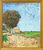 Bild "Allee bei Arles mit Häusern" (1888), gerahmt