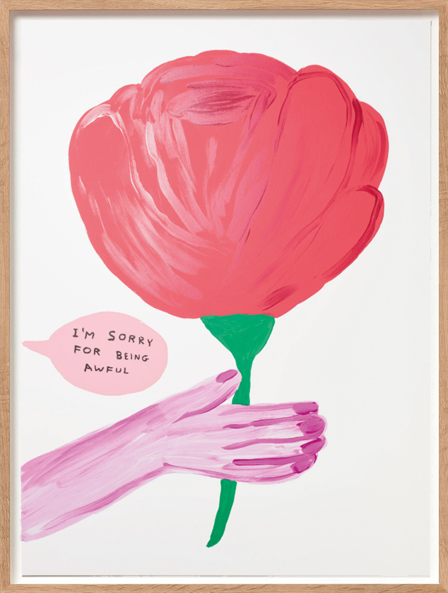 Quadro "Mi dispiace di essere orribile" (2018) di David Shrigley