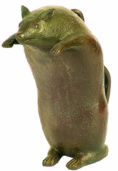 Sculpture "Upright Rat", bronze by Günter Grass