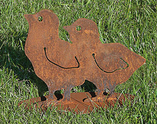 Garden ornaments / silhouettes "Chick Couple"