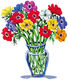 Sculpture sur pied double face "Poppies Vase" de David Gerstein