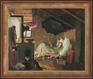Picture "The Poor Poet" (1839), framed by Carl Spitzweg