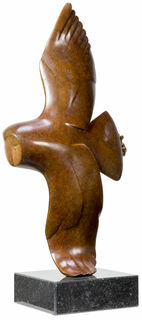 Sculpture "Flying Owl No. 4", bronze brown