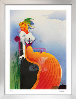 Picture "Woman in Snail Dress", framed
