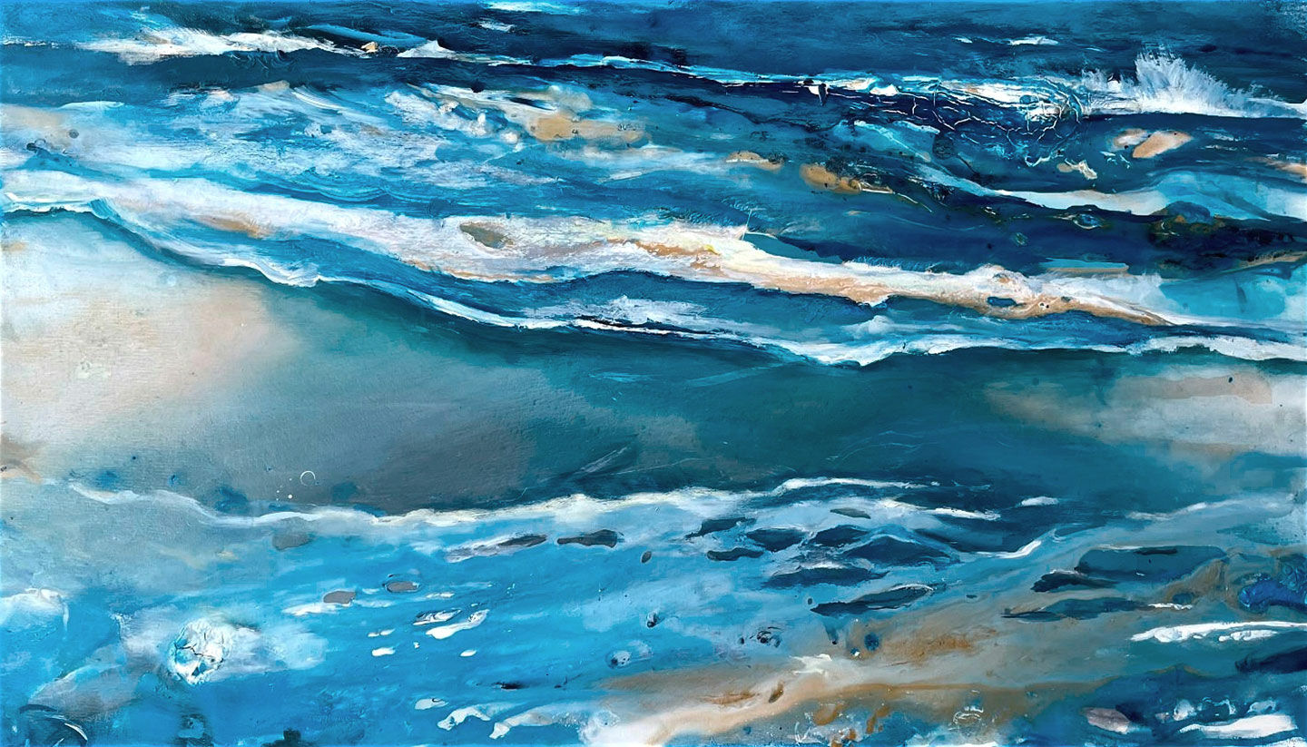 Picture "Reflection of the Ocean 3" (2021) (Original / Unique piece), on stretcher frame by Susanne Pohlmann