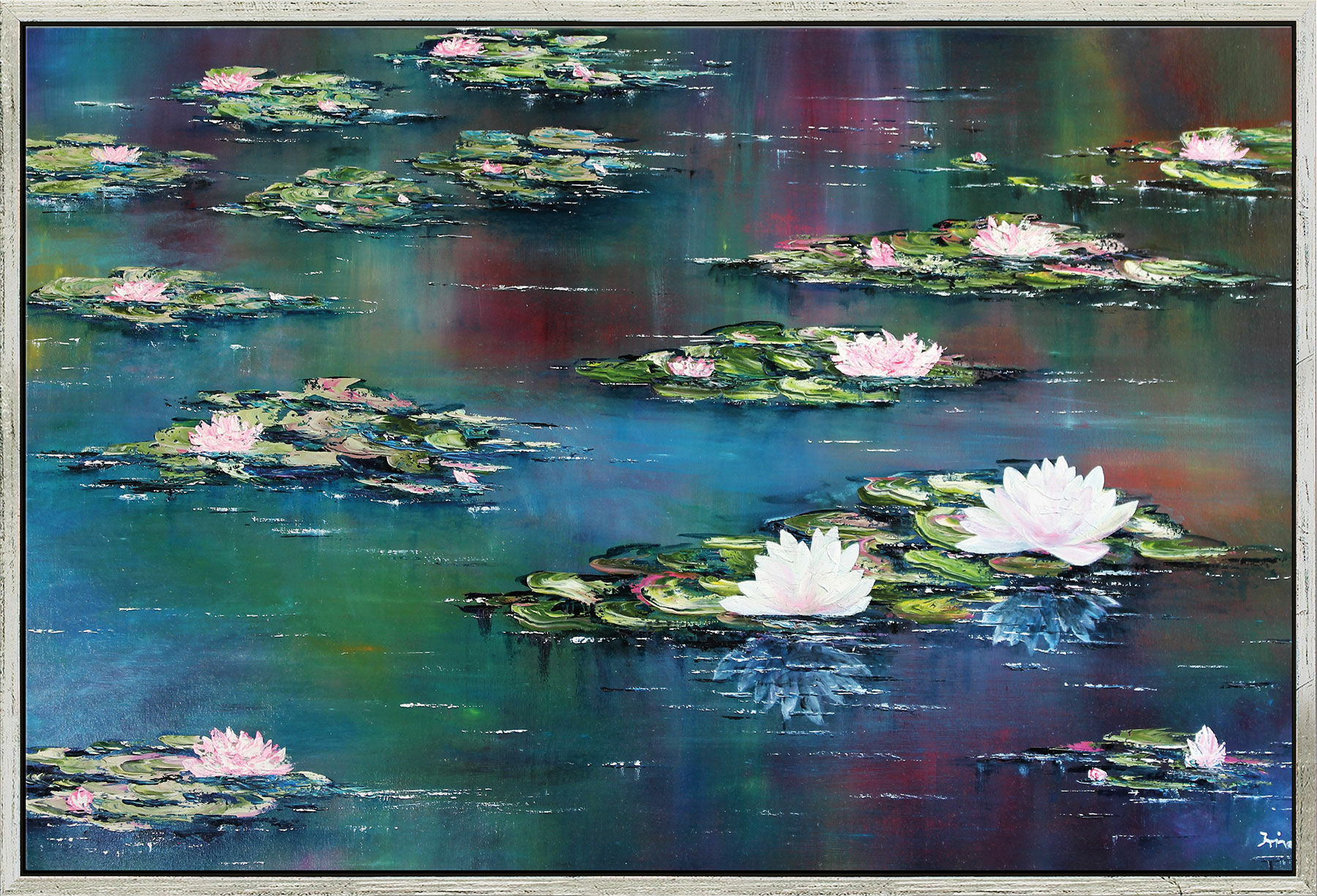 Picture "Water Lilies" (2014) (Original / unique piece), framed by Irina Brettmann