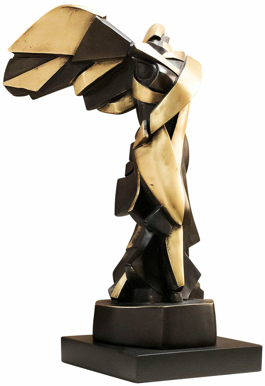 Sculptuur "Harmonie van Samothraki", vernikkeld koper von Miguel Guía