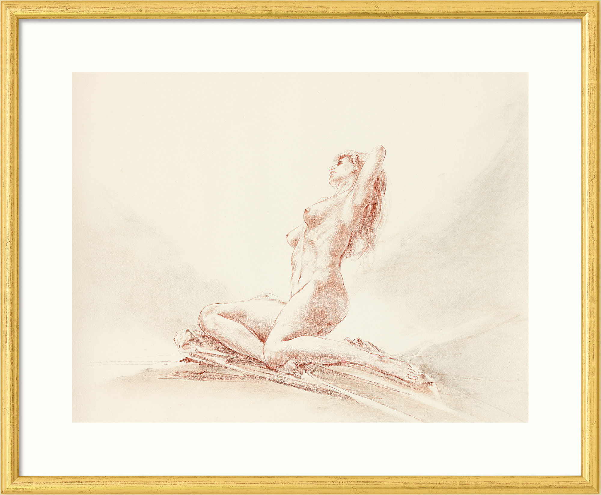 Picture "Sitting Girl", framed by Kay