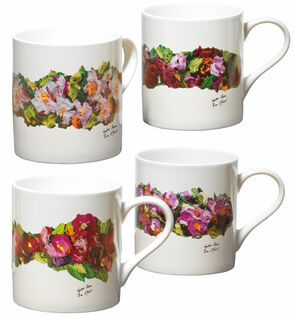 Set of 4 mugs "Sylt Roses", porcelain
