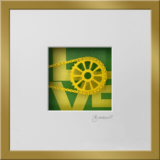 3D-Bild "I Love my bicycle", gerahmt