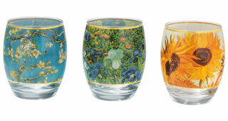 Set of 3 tea light holders with artist's motifs by Vincent van Gogh