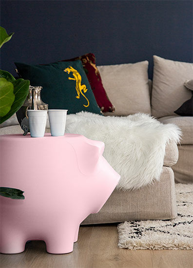 Table d'appoint "Sidepig pink" (intérieur et extérieur) - Design Timo Keultjes et Diederik Dam von Werkwaardig
