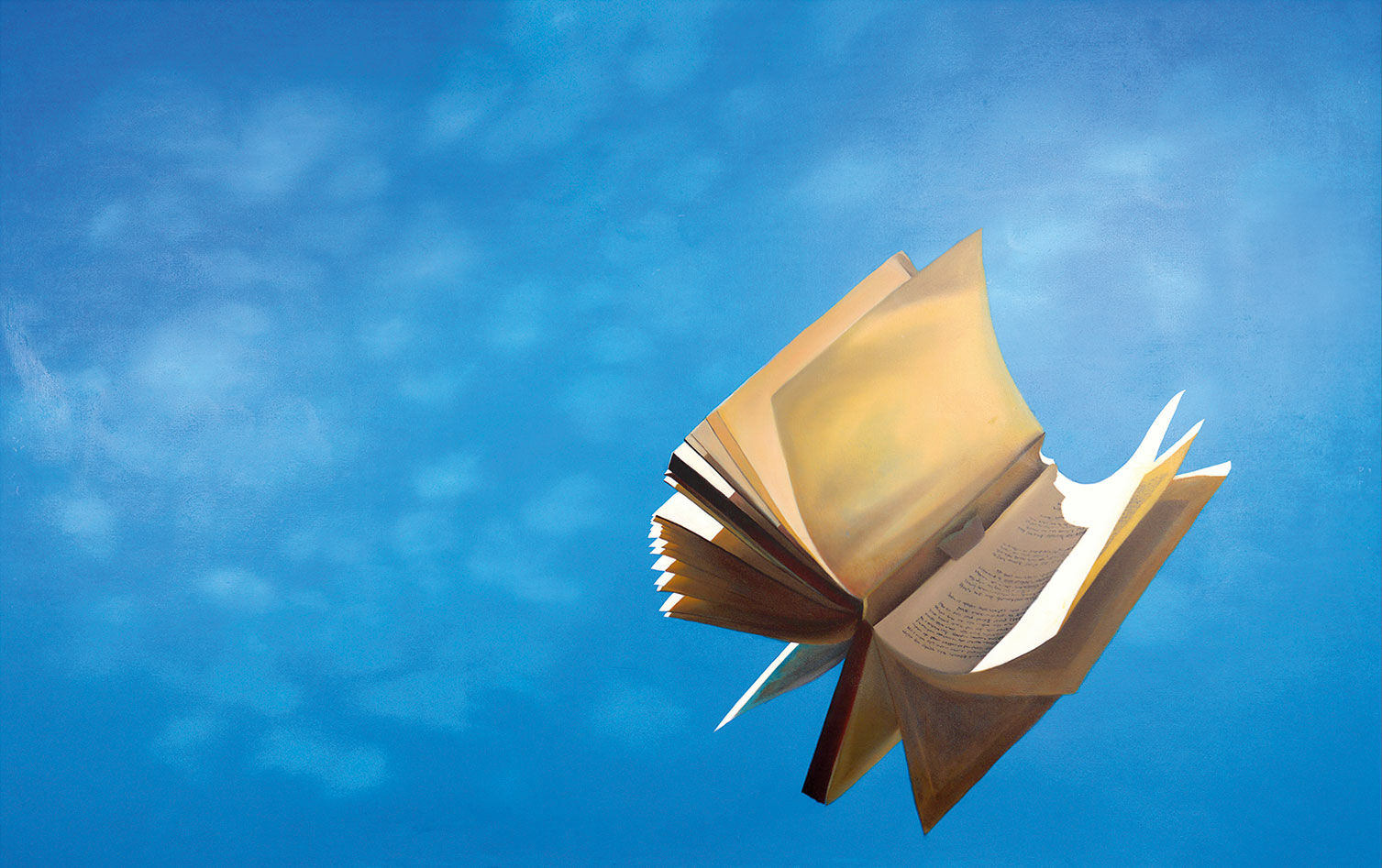 Billede "Den flyvende bog", på båreramme von Andreas Weische