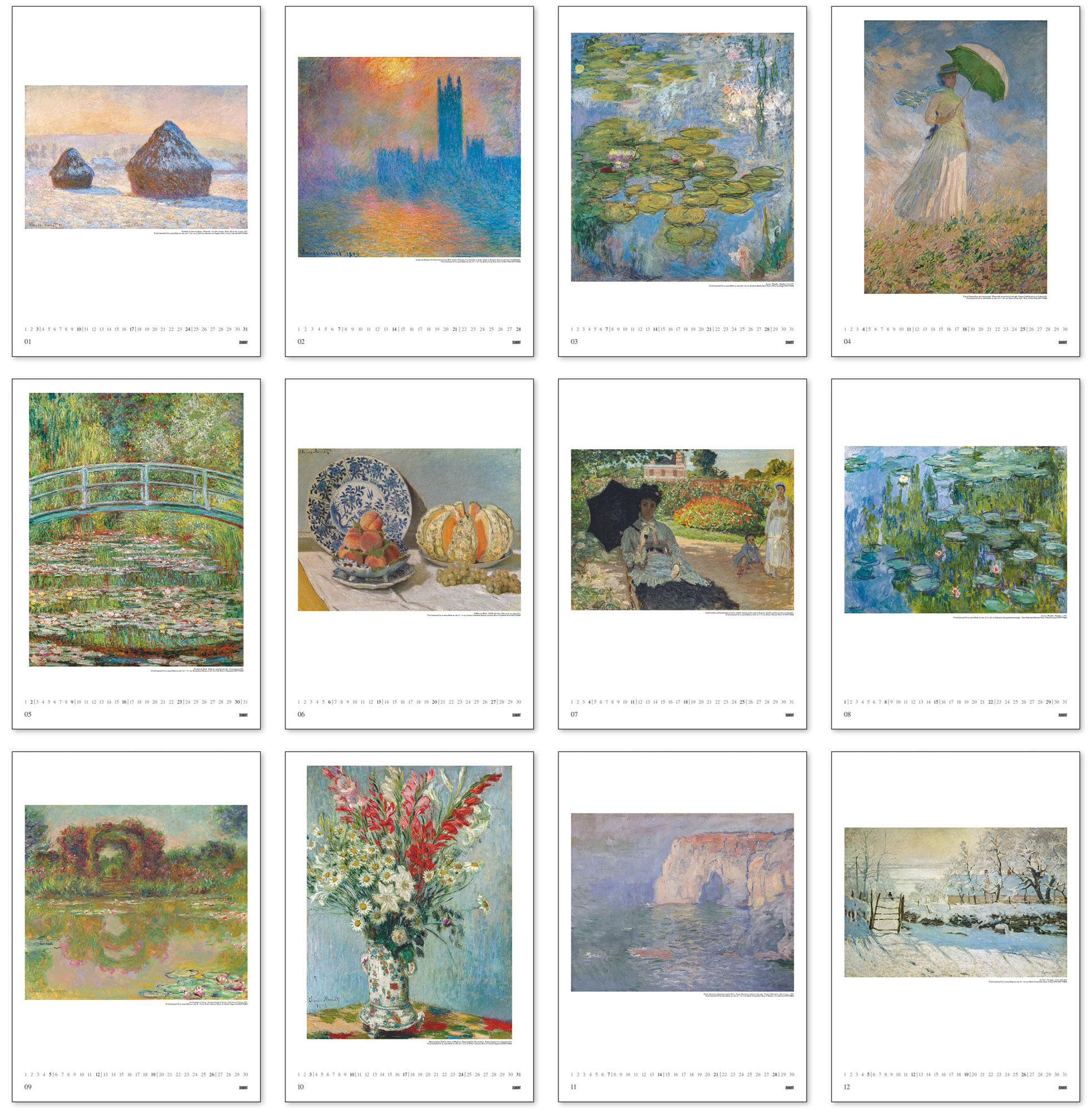 Umělecký kalendář 2027 od Claude Monet