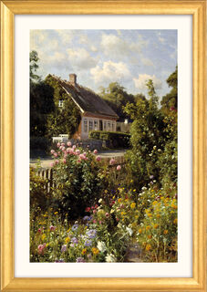 Tableau "Flowering Front Garden" (1933), version encadrée dorée