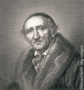 Historisches Porträt des berühmten deutschen Bildhauers Johann Gottfried Schadow.