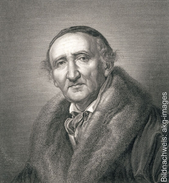 Historisches Porträt des berühmten deutschen Bildhauers Johann Gottfried Schadow.