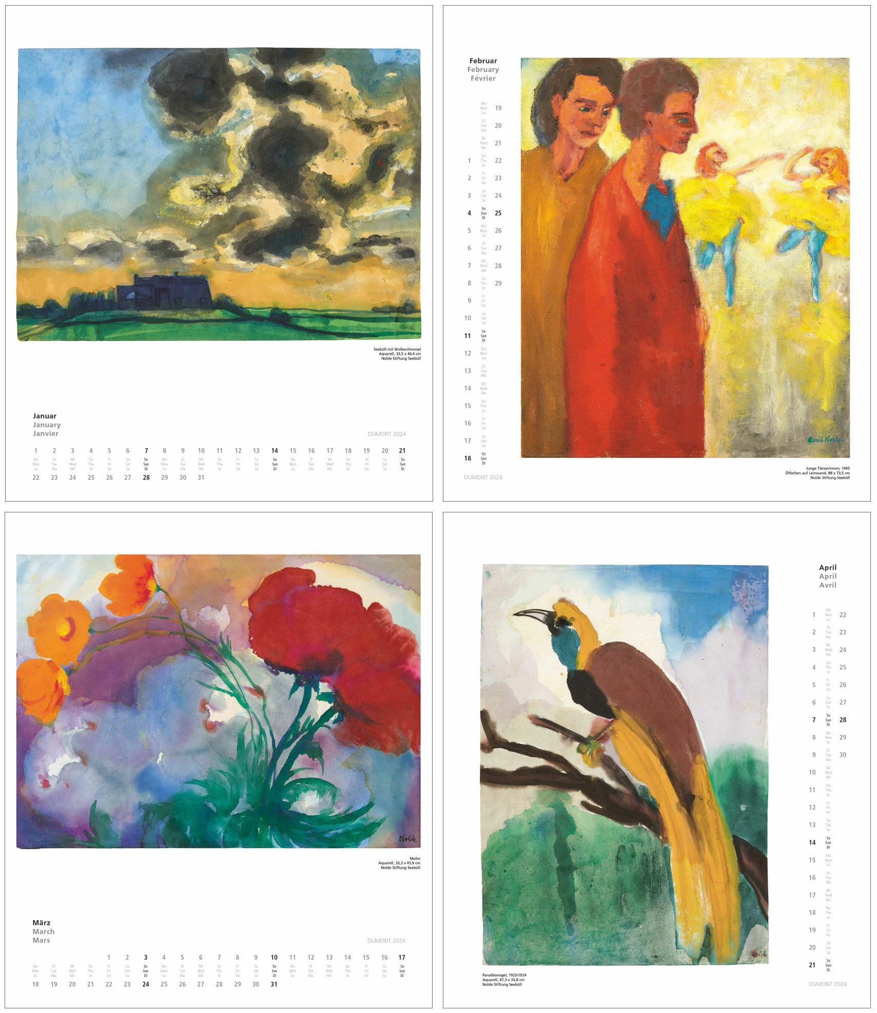 Artist calendar 2024 by Emil Nolde