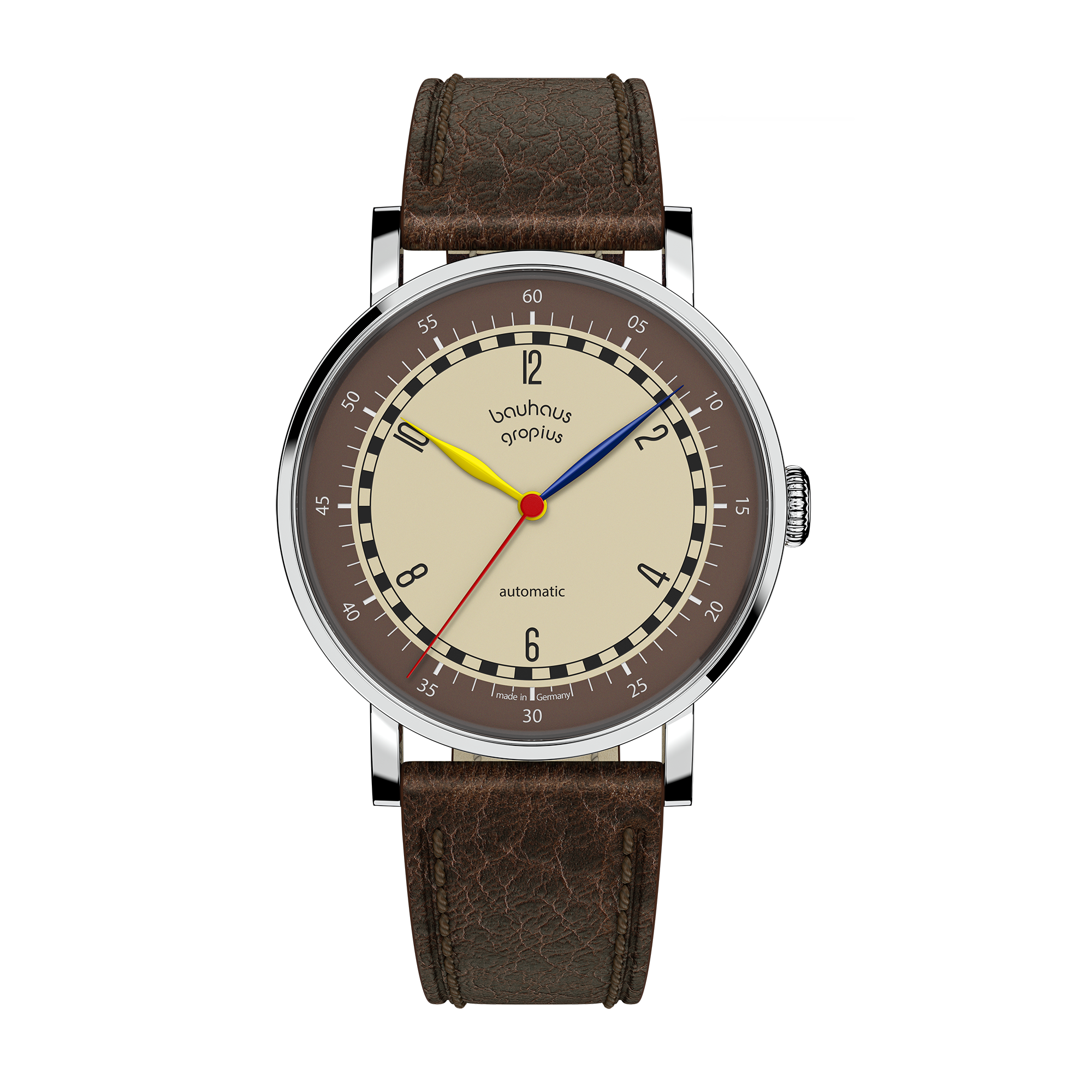 Bauhaus Walter Gropius "New Bauhaus Automatik" polshorloge – Gemaakt in Duitsland – Saffierglas – 38 mm