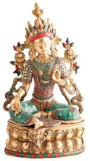 Scultura in ottone "Tara Verde"