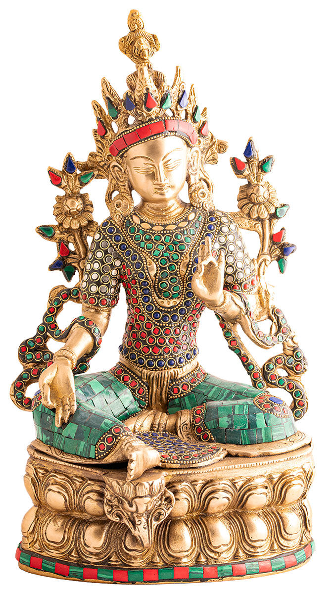 Brass sculpture "Green Tara"