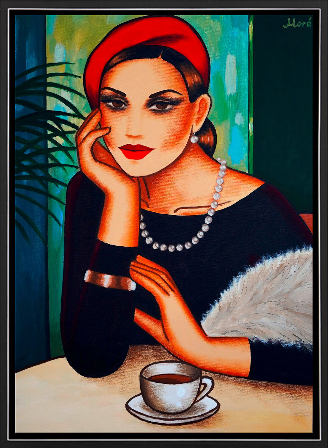 Picture "Hot Coffee" (2022) (Original / Unique piece), framed by Ekaterina Moré