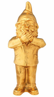 Sculpture "Bearer of Secrets - Say Nothing", gold-plated version