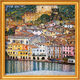 Bild "Malcesine am Gardasee" (1913), gerahmt von Gustav Klimt