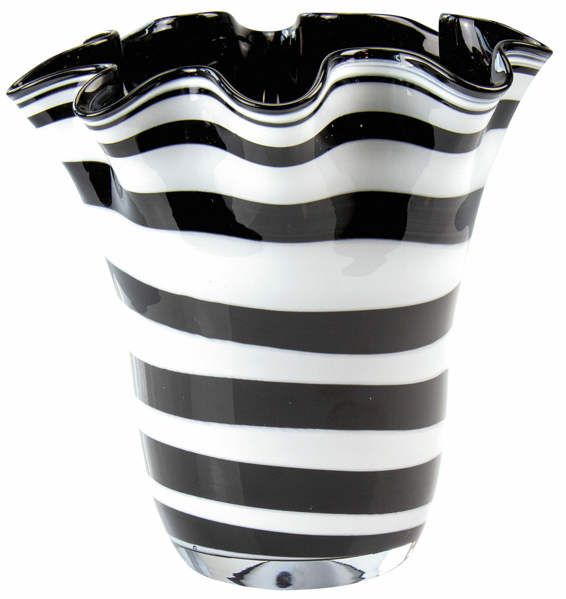 Glazen vaas "Zebra", zwarte versie