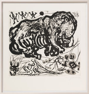 Billedet "What Goes Through the Mind of an Emigrant - Panel V" (1987) (Unikt værk) von A. R. Penck