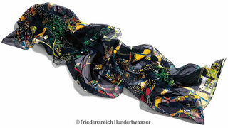 Seidenschal "Dunkelbunt" von Friedensreich Hundertwasser