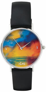 Artist's wristwatch "Emil Nolde - Sea with Two Small Steamships (Red, Blue and Green)"