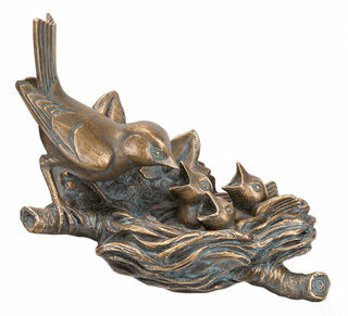 Garden object / wall sculpture "Finch's Nest", bronze