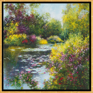 Bild "A Giverny le Jardin de Monet", gerahmt