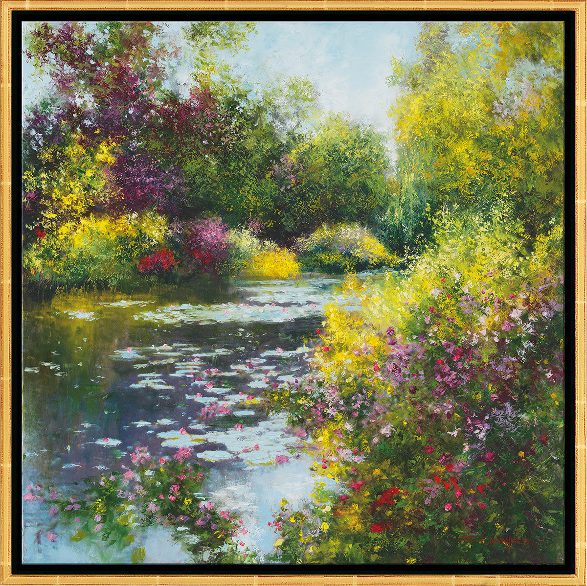 Bild "A Giverny le Jardin de Monet", gerahmt von Jean-Claude Cubaynes