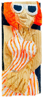 Wandrelief "Orange Is The New Red" (2026) (Original / Unikat), Holz