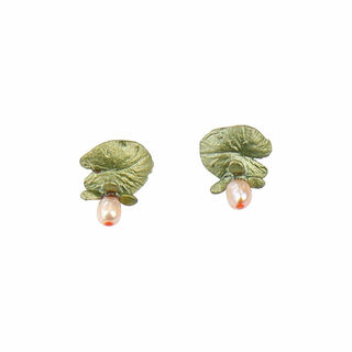 Stud earrings "Water Lilies" - after Claude Monet by Michael Michaud