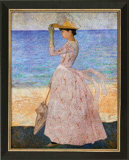 Bild "Frau mit Sonnenschirm" (1895), gerahmt