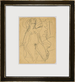 Bild "Auf dem Bett sitzendes Mädchen" (1915) (Unikat) von Ernst Ludwig Kirchner