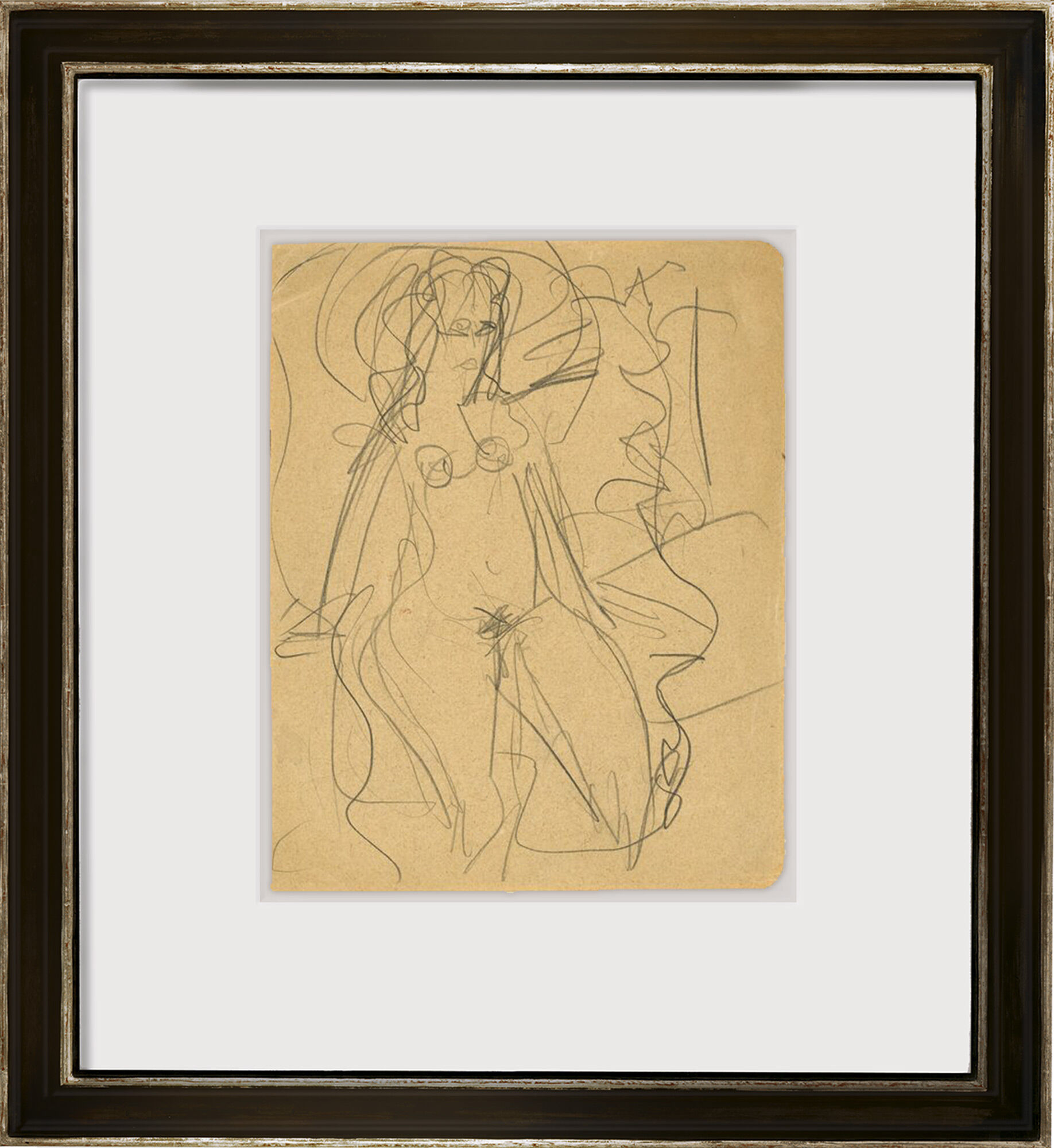 Bild "Auf dem Bett sitzendes Mädchen" (1915) (Unikat) von Ernst Ludwig Kirchner