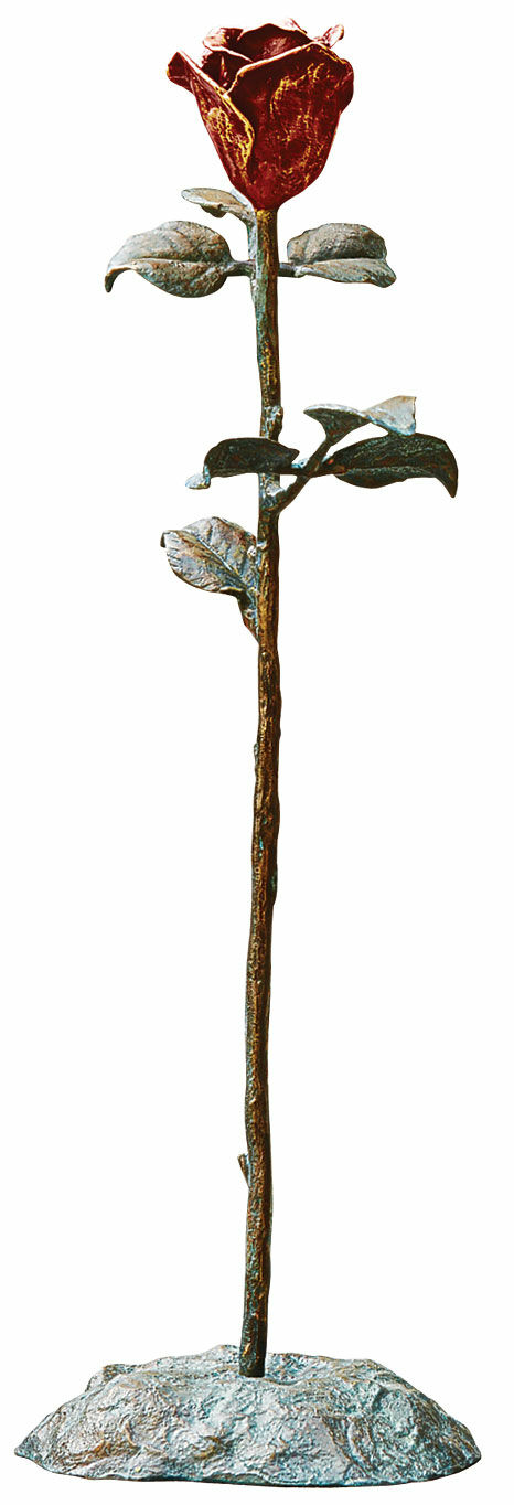 Haveobjekt "Lille rose", bronze