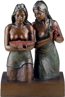 Sculpture "Deux Tahitiennes", bonded bronze