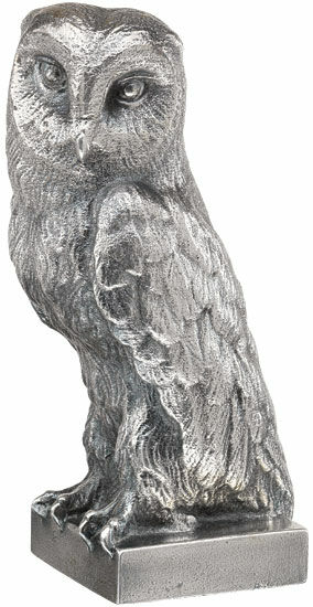 Sculpture "Owl", silver-plated version by Ottmar Hörl