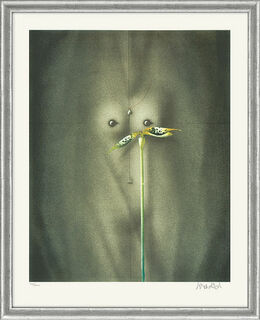 Picture "Torso with Flower" - from the series "Lithographs II", framed